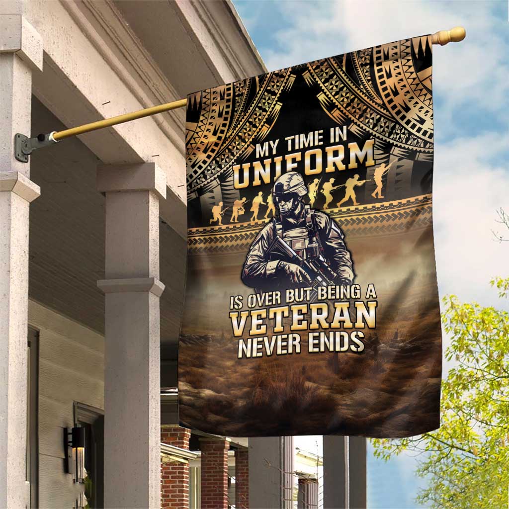 Polynesia Veterans Day Garden Flag Thank You Veterans Polynesian Pattern LT05 House Flag Gold - Polynesian Pride