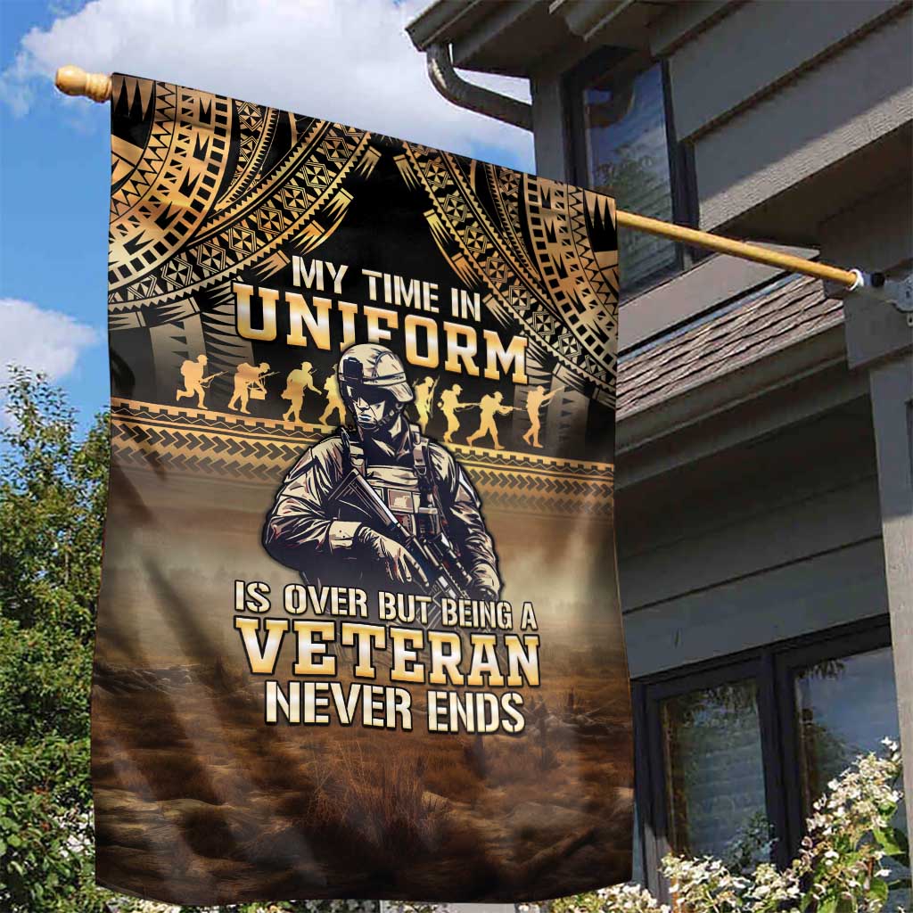 Polynesia Veterans Day Garden Flag Thank You Veterans Polynesian Pattern LT05 - Polynesian Pride