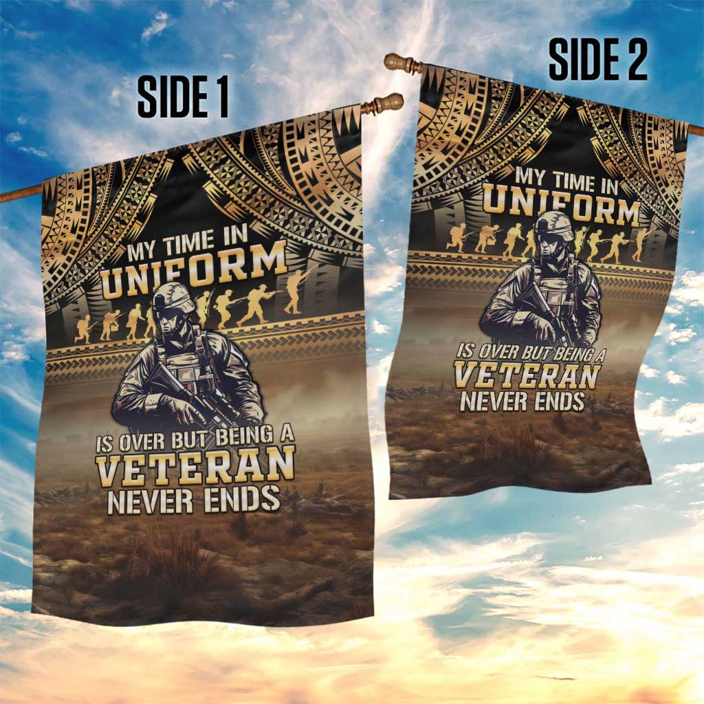 Polynesia Veterans Day Garden Flag Thank You Veterans Polynesian Pattern LT05 - Polynesian Pride