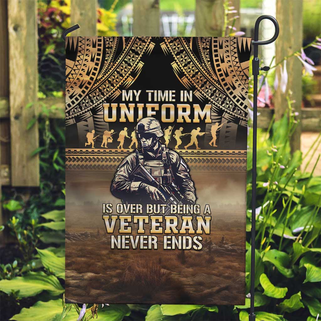 Polynesia Veterans Day Garden Flag Thank You Veterans Polynesian Pattern LT05 Garden Flag Gold - Polynesian Pride