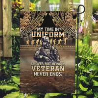 Polynesia Veterans Day Garden Flag Thank You Veterans Polynesian Pattern LT05 Garden Flag Gold - Polynesian Pride