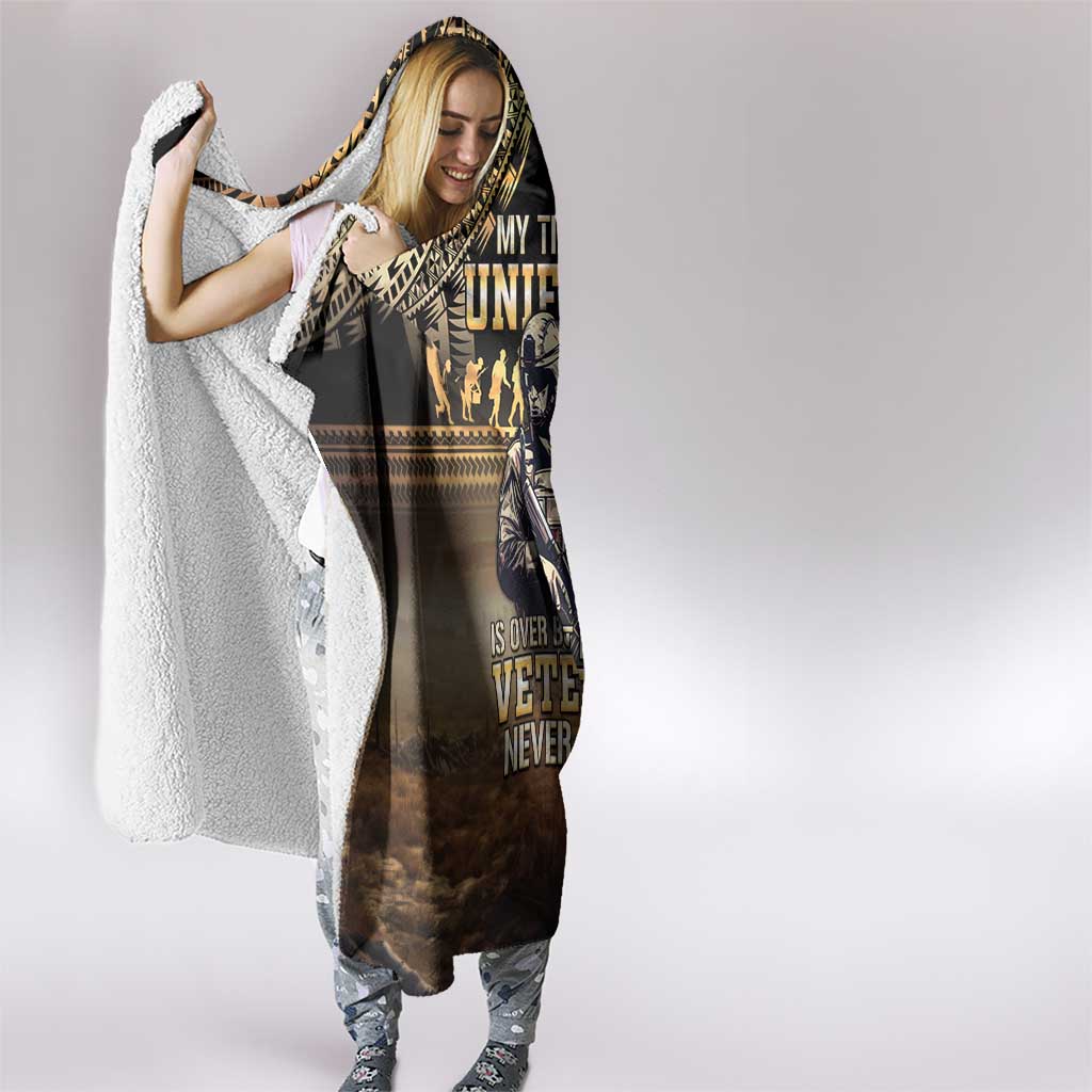 Polynesia Veterans Day Hooded Blanket Thank You Veterans Polynesian Pattern LT05 - Polynesian Pride