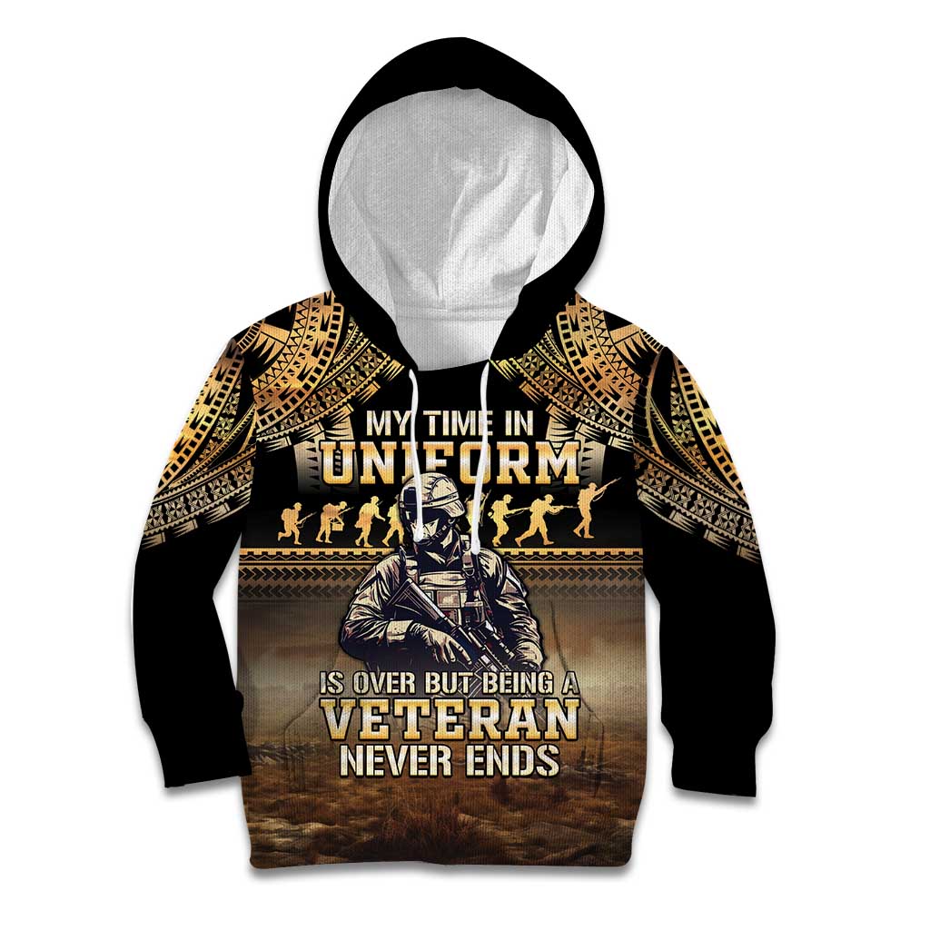 Polynesia Veterans Day Kid Hoodie Thank You Veterans Polynesian Pattern