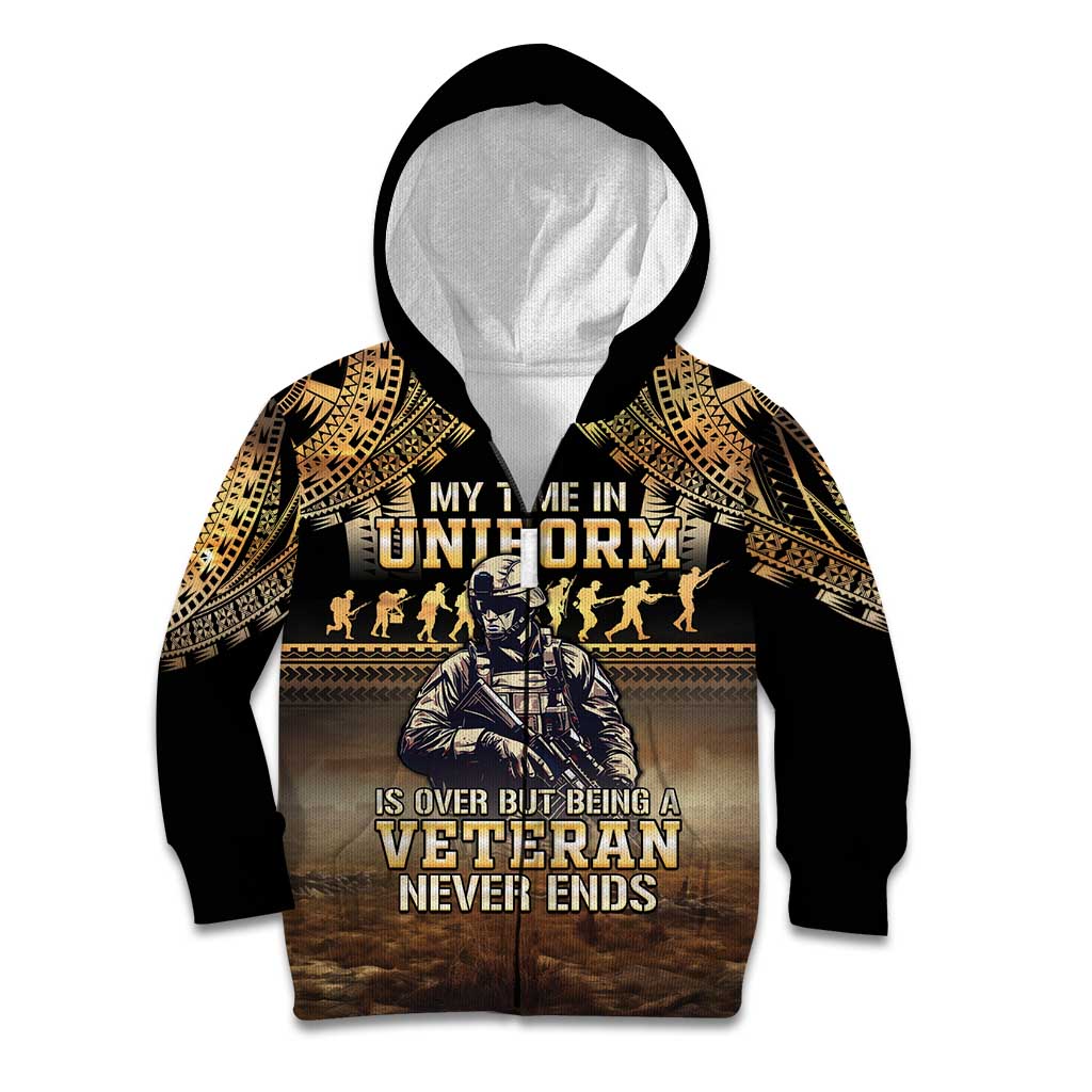 Polynesia Veterans Day Kid Hoodie Thank You Veterans Polynesian Pattern