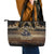 Polynesia Veterans Day Leather Tote Bag Thank You Veterans Polynesian Pattern