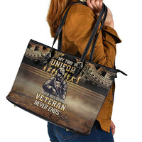 Polynesia Veterans Day Leather Tote Bag Thank You Veterans Polynesian Pattern LT05 - Polynesian Pride