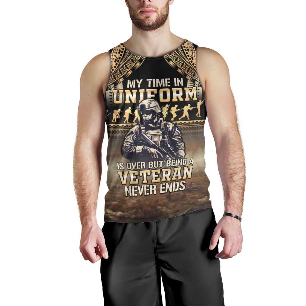 Polynesia Veterans Day Men Tank Top Thank You Veterans Polynesian Pattern LT05 - Polynesian Pride