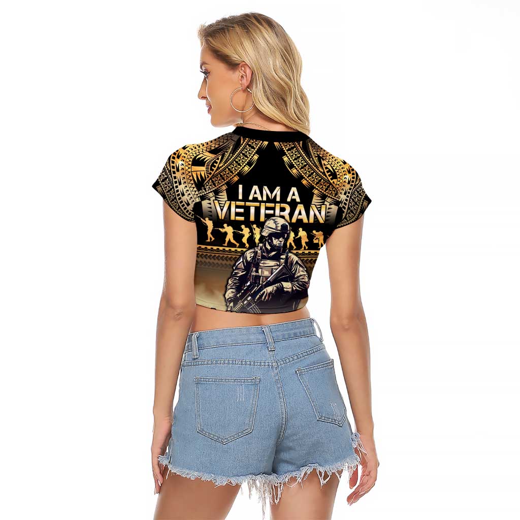 Polynesia Veterans Day Raglan Cropped T Shirt Thank You Veterans Polynesian Pattern LT05 - Polynesian Pride