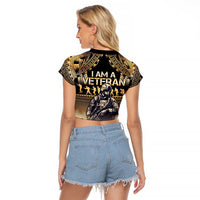 Polynesia Veterans Day Raglan Cropped T Shirt Thank You Veterans Polynesian Pattern LT05 - Polynesian Pride