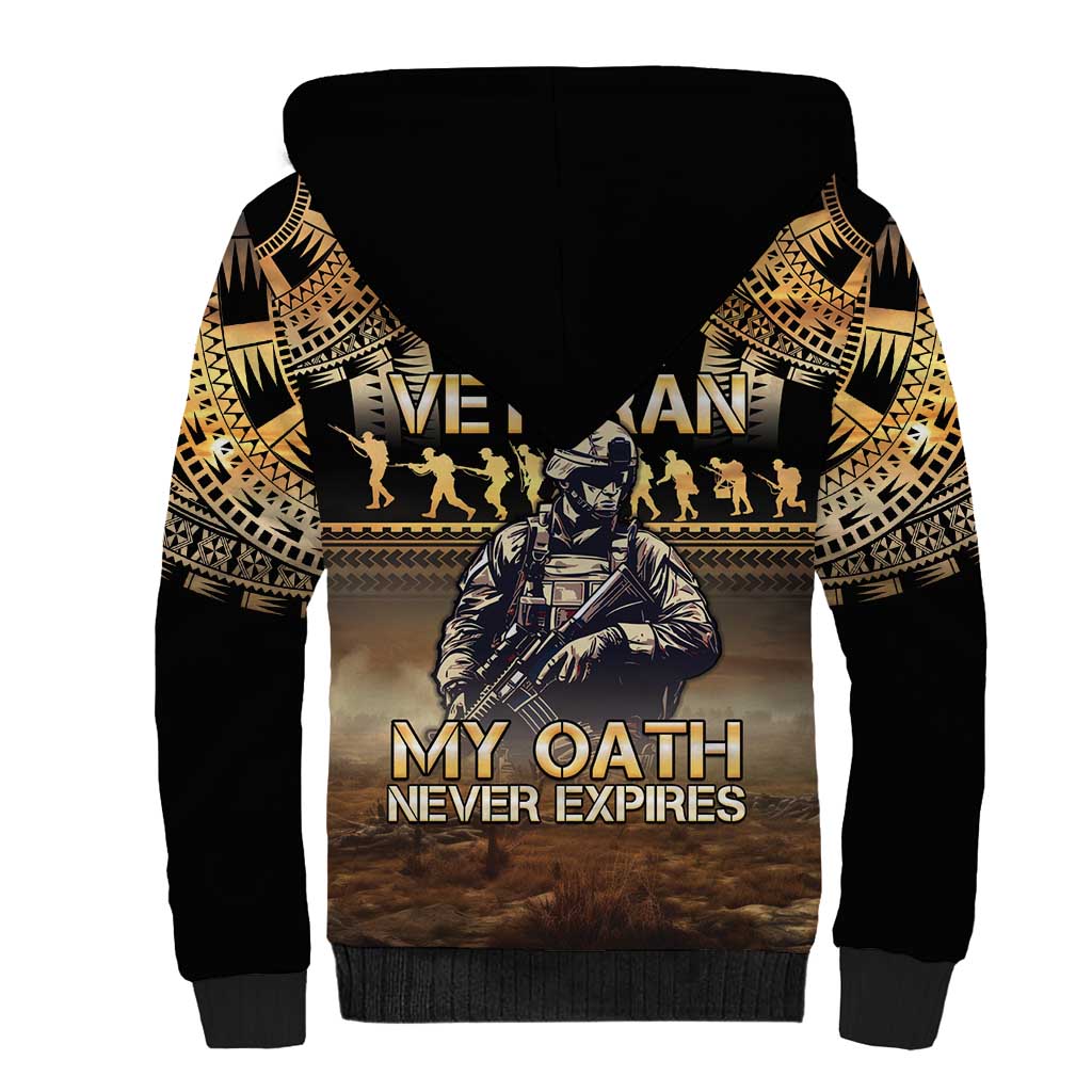 Polynesia Veterans Day Sherpa Hoodie Thank You Veterans Polynesian Pattern LT05 - Polynesian Pride