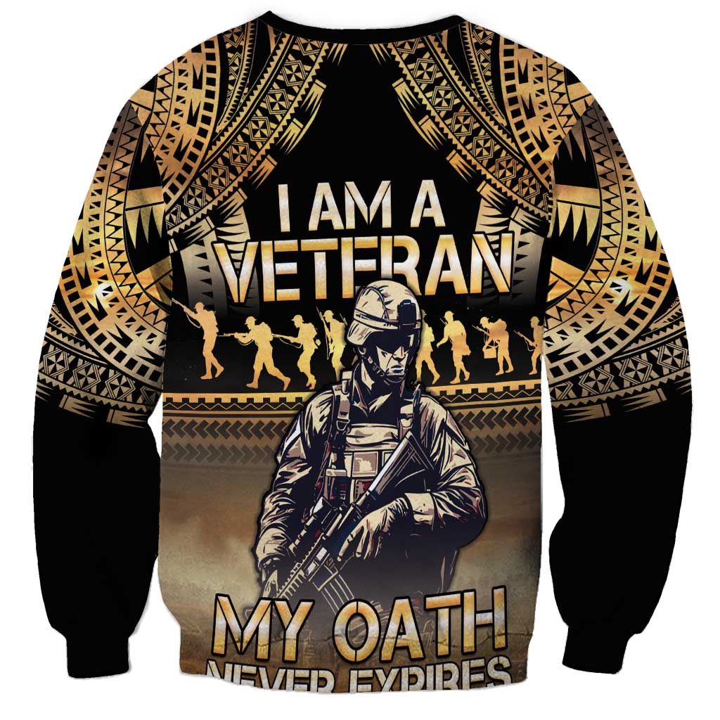 Polynesia Veterans Day Sweatshirt Thank You Veterans Polynesian Pattern LT05 - Polynesian Pride