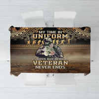 Polynesia Veterans Day Tablecloth Thank You Veterans Polynesian Pattern LT05 Gold - Polynesian Pride