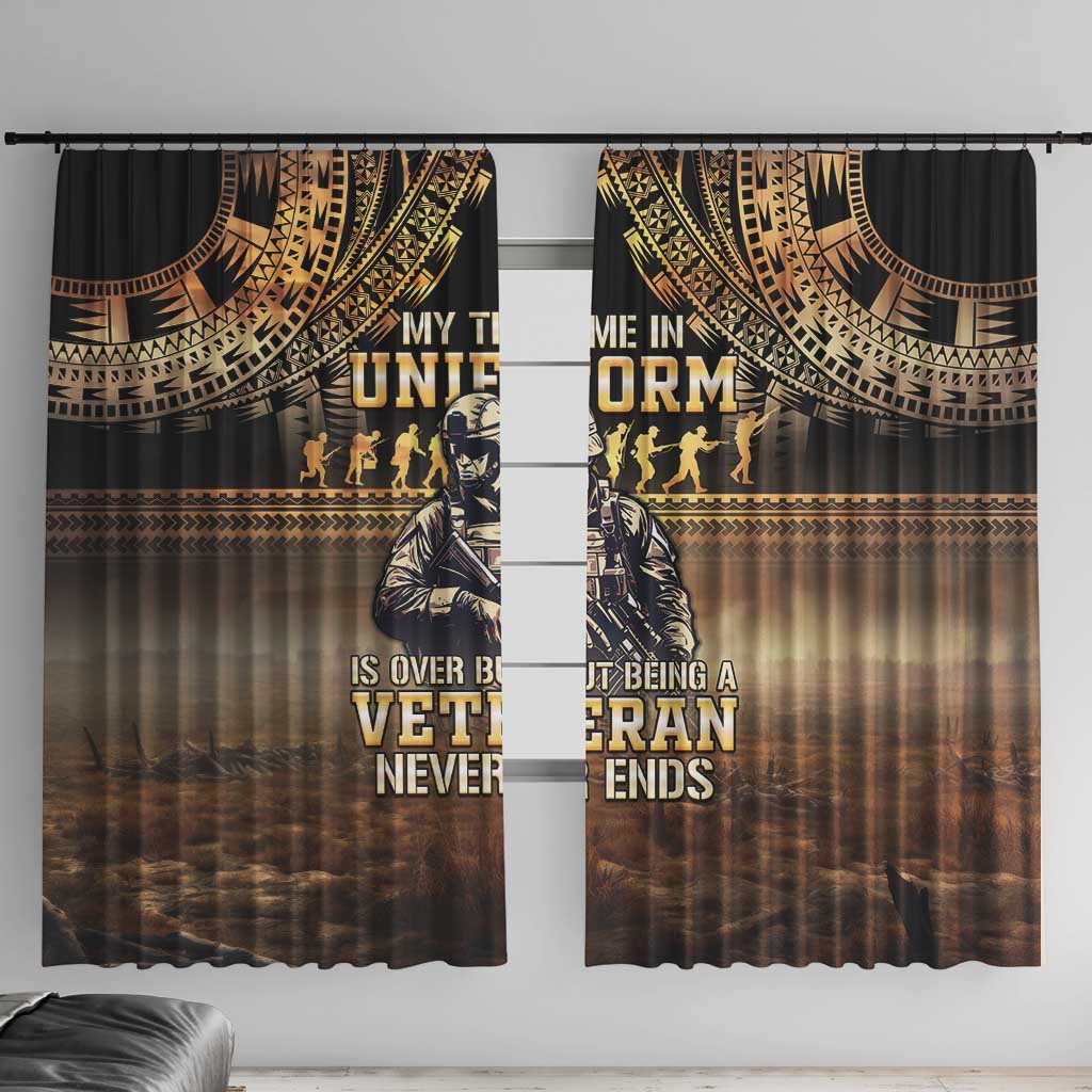 Polynesia Veterans Day Window Curtain Thank You Veterans Polynesian Pattern