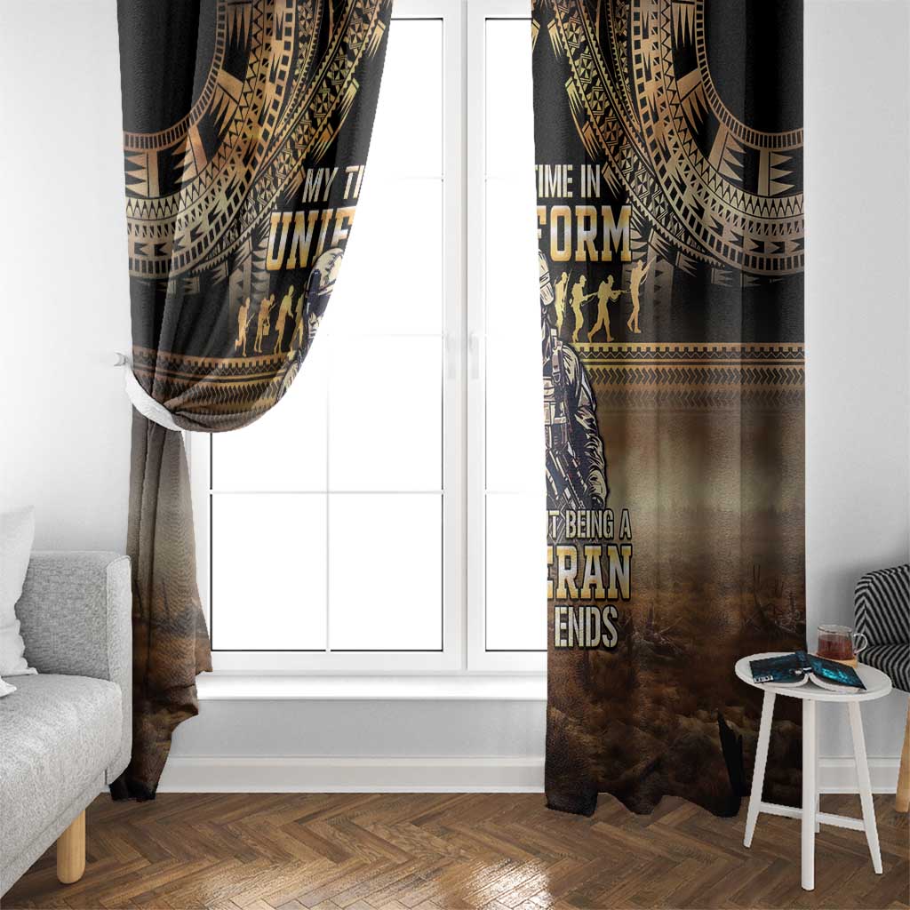 Polynesia Veterans Day Window Curtain Thank You Veterans Polynesian Pattern LT05 - Polynesian Pride