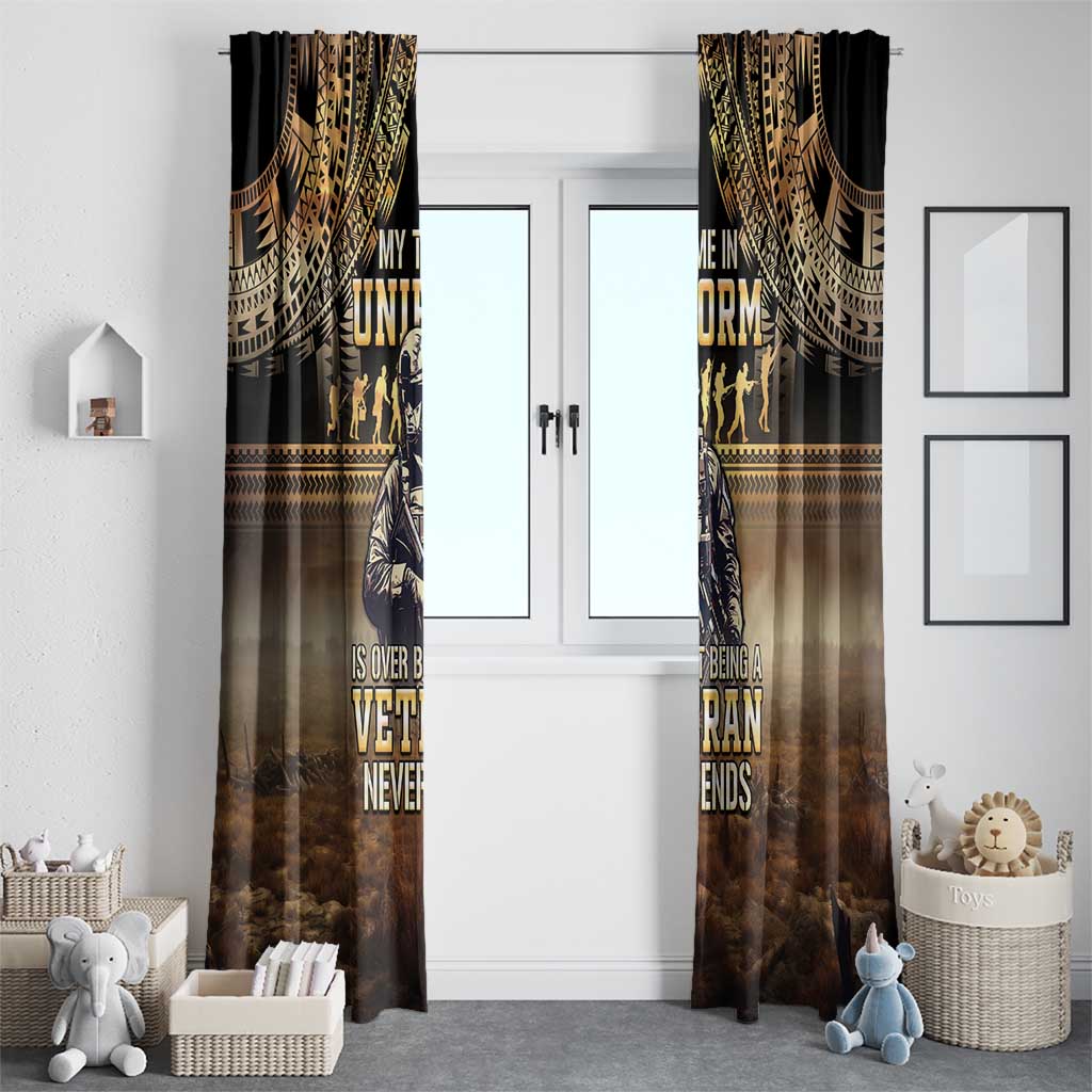 Polynesia Veterans Day Window Curtain Thank You Veterans Polynesian Pattern LT05 - Polynesian Pride