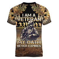 Polynesia Veterans Day Women V-Neck T-Shirt Thank You Veterans Polynesian Pattern LT05 - Polynesian Pride