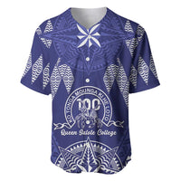 Personalised Queen Salote College Centenary Baseball Jersey Tongan Kupesi Pattern - Polynesian Pride