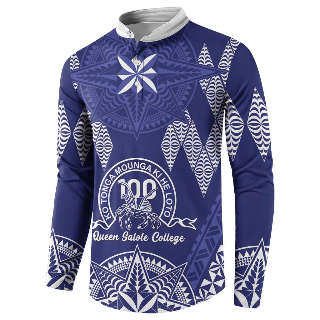 Personalised Queen Salote College Centenary Button Sweatshirt Tongan Kupesi Pattern - Polynesian Pride