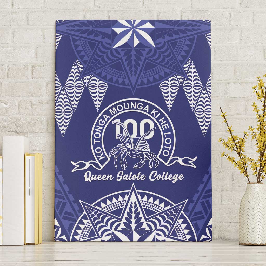 Queen Salote College Centenary Canvas Wall Art Tongan Kupesi Pattern - Polynesian Pride
