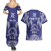 Personalised Queen Salote College Centenary Couples Matching Summer Maxi Dress and Hawaiian Shirt Tongan Kupesi Pattern - Polynesian Pride