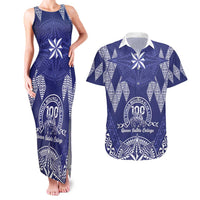 Personalised Queen Salote College Centenary Couples Matching Tank Maxi Dress and Hawaiian Shirt Tongan Kupesi Pattern - Polynesian Pride