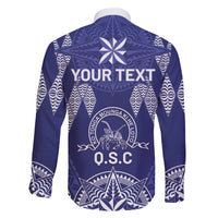 Personalised Queen Salote College Centenary Family Matching Off The Shoulder Long Sleeve Dress and Hawaiian Shirt Tongan Kupesi Pattern - Polynesian Pride