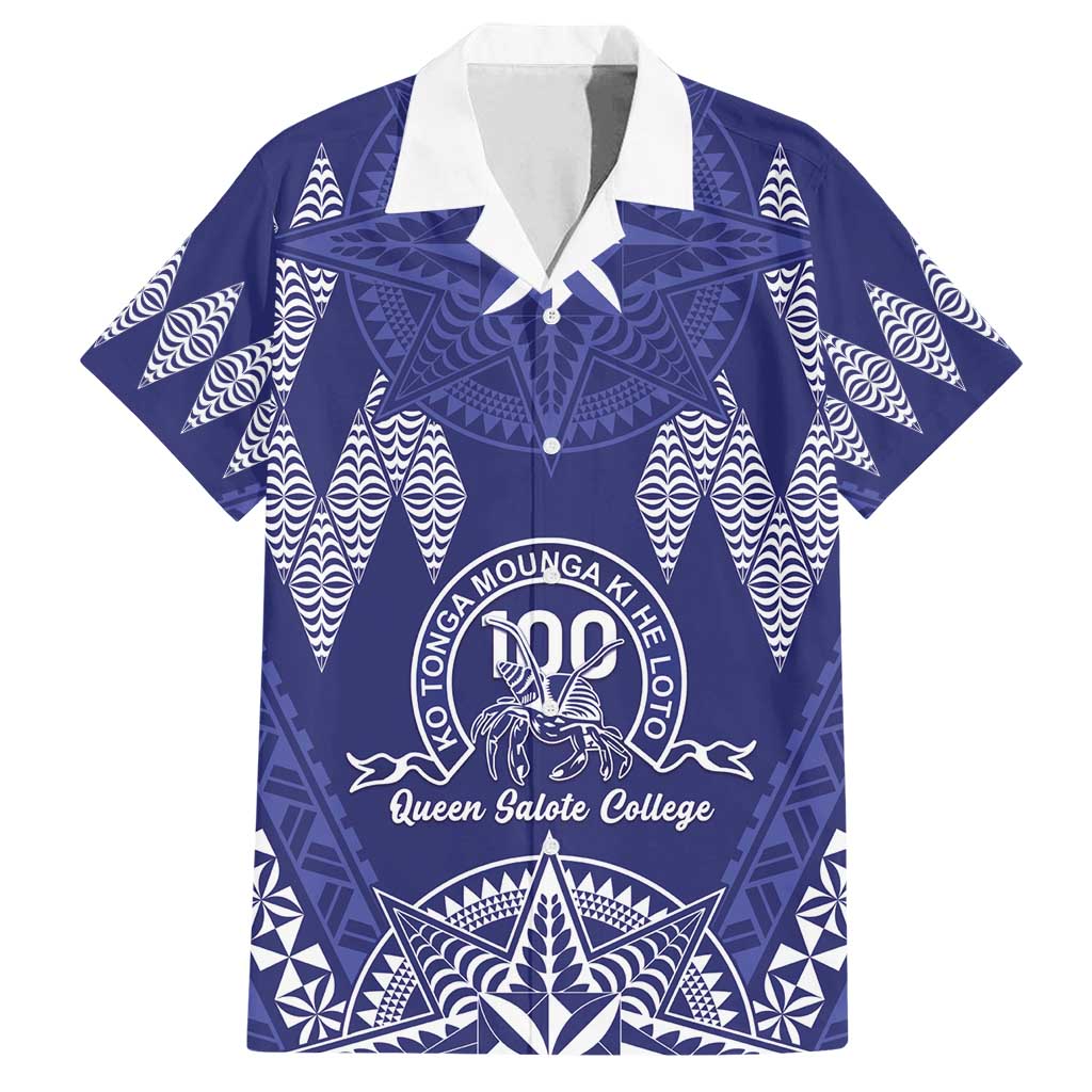Personalised Queen Salote College Centenary Family Matching Off Shoulder Short Dress and Hawaiian Shirt Tongan Kupesi Pattern - Polynesian Pride