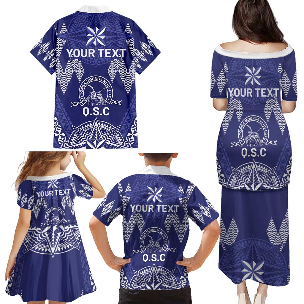 Personalised Queen Salote College Centenary Family Matching Puletasi and Hawaiian Shirt Tongan Kupesi Pattern - Polynesian Pride