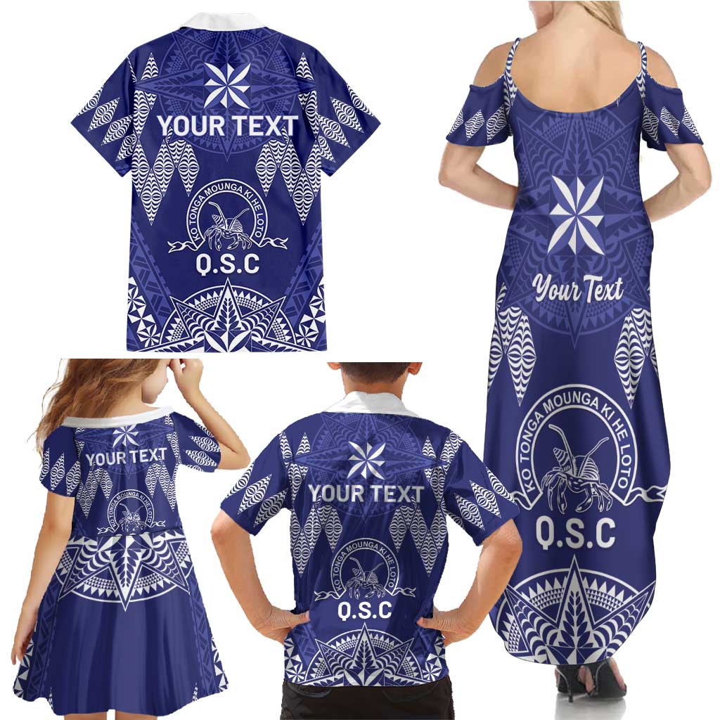 Personalised Queen Salote College Centenary Family Matching Summer Maxi Dress and Hawaiian Shirt Tongan Kupesi Pattern - Polynesian Pride