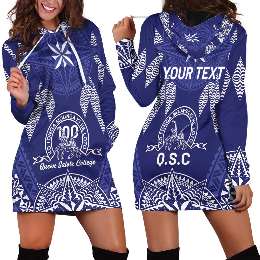 Personalised Queen Salote College Centenary Hoodie Dress Tongan Kupesi Pattern - Polynesian Pride