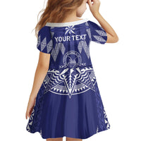 Personalised Queen Salote College Centenary Kid Short Sleeve Dress Tongan Kupesi Pattern - Polynesian Pride