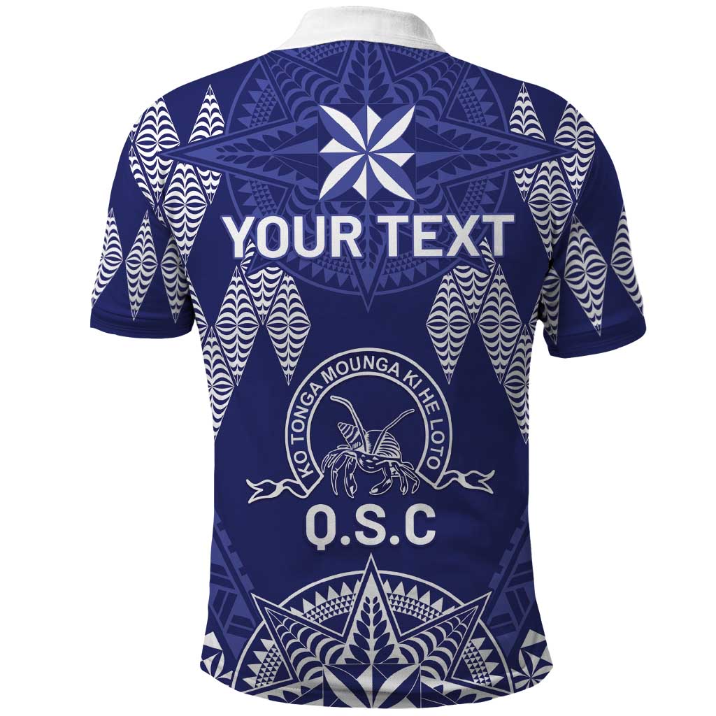 Personalised Queen Salote College Centenary Polo Shirt Tongan Kupesi Pattern - Polynesian Pride