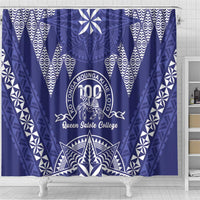 Queen Salote College Centenary Shower Curtain Tongan Kupesi Pattern - Polynesian Pride