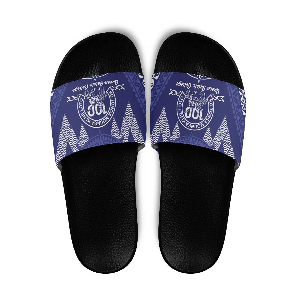 Queen Salote College Centenary Slide Sandals Tongan Kupesi Pattern - Polynesian Pride