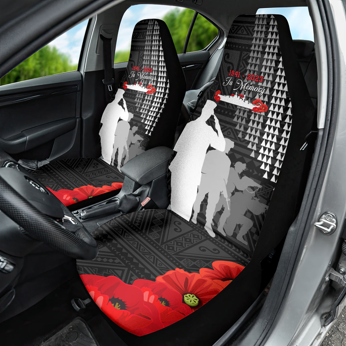 Pearl Harbor Remembrance Day Car Seat Cover USS Arizona In Memory With Polynesian Pattern LT05 - Polynesian Pride