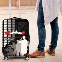 Pearl Harbor Remembrance Day Luggage Cover USS Arizona In Memory With Polynesian Pattern LT05 Black - Polynesian Pride