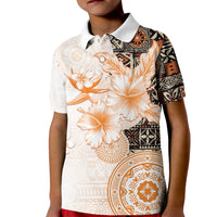 Fiji Kid Polo Shirt Masi Tapa Pattern Brown LT05 Kid Brown - Polynesian Pride