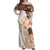 Fiji Off Shoulder Maxi Dress Masi Tapa Pattern Brown LT05 Women Brown - Polynesian Pride