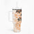 Fiji Tumbler With Handle Masi Tapa Pattern Brown