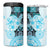 Fiji 4 in 1 Can Cooler Tumbler Masi Tapa Pattern Blue