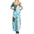 Fiji Family Matching Summer Maxi Dress and Hawaiian Shirt Masi Tapa Pattern Blue LT05 - Polynesian Pride