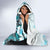 Fiji Hooded Blanket Masi Tapa Pattern Blue LT05 - Polynesian Pride