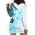 Fiji Hoodie Dress Masi Tapa Pattern Blue LT05 - Polynesian Pride