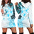 Fiji Hoodie Dress Masi Tapa Pattern Blue LT05 - Polynesian Pride