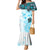 Fiji Mermaid Dress Masi Tapa Pattern Blue LT05 Women Blue - Polynesian Pride