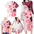 Fiji Family Matching Long Sleeve Bodycon Dress and Hawaiian Shirt Masi Tapa Pattern Red LT05 - Polynesian Pride