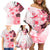 Fiji Family Matching Off Shoulder Short Dress and Hawaiian Shirt Masi Tapa Pattern Red LT05 - Polynesian Pride