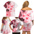 Fiji Family Matching Off Shoulder Short Dress and Hawaiian Shirt Masi Tapa Pattern Red LT05 - Polynesian Pride