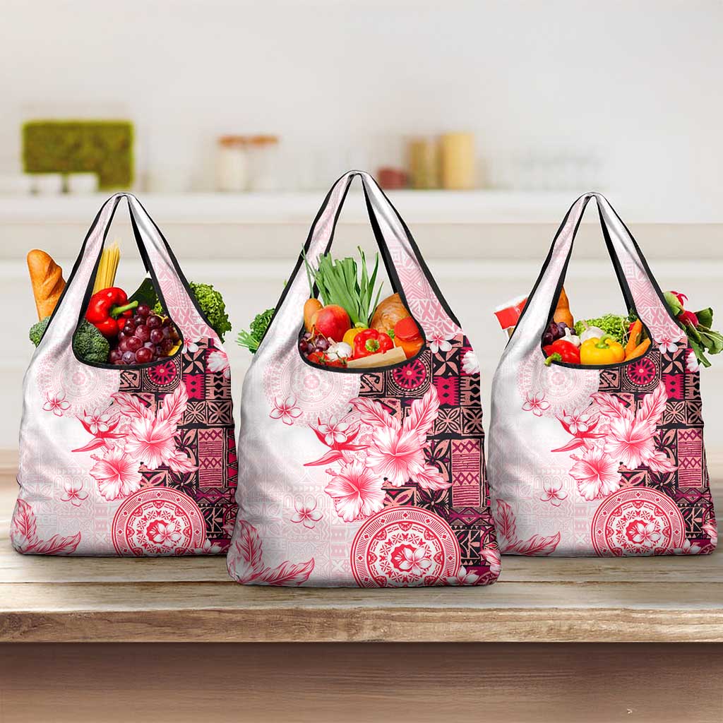Fiji Grocery Bag Masi Tapa Pattern Red