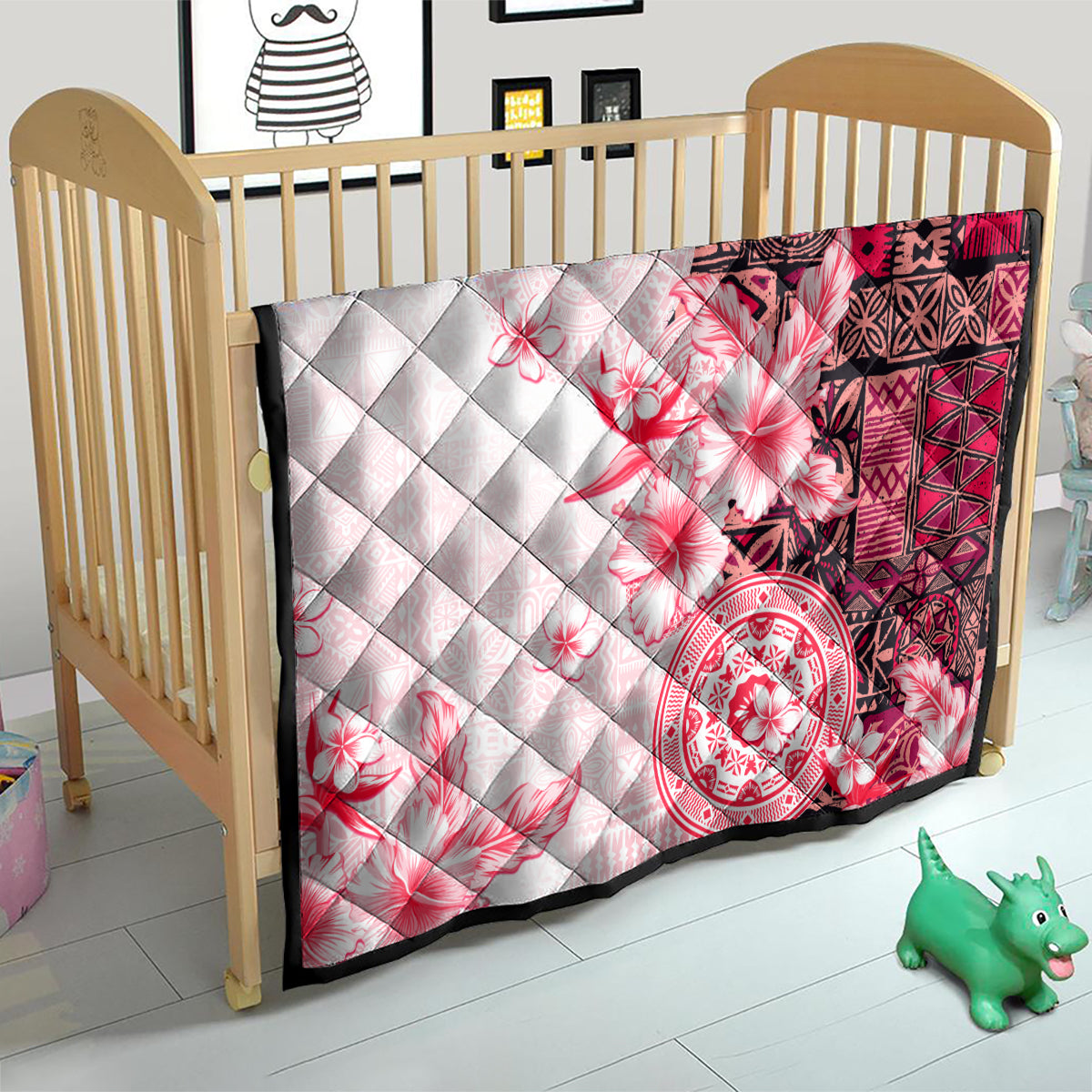 Fiji Quilt Masi Tapa Pattern Red LT05 - Polynesian Pride